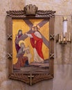 The sixth of the Fourteen Stations of the Cross inside Christ the King Church in Dallas, Texas. Royalty Free Stock Photo