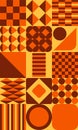 Sixties Seventies Retro Pattern Orange Brown Yellow Vintage Geometric Background