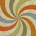 Sixties style grungy sunburst swirl