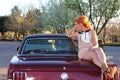 Sixties Woman on Muscle Car