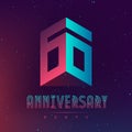 The sixtieth anniversary party. Electronic music fest. Space poster. Background with Abstract gradients. Club party invitation