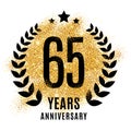 Sixty-five years gold anniversary. Royalty Free Stock Photo