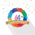 Sixty-four anniversary logo design