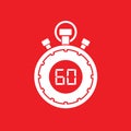 Sixty minute stop watch countdown