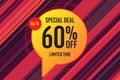 60 sixty Percent off sale shopping banner. fashion special