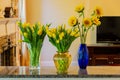 Sixty yellow tulips and sunflowers to celebrate an occasion.