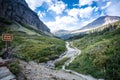 Siyeh Creek along Going to the Sun Road in Glacier National Park Montana Royalty Free Stock Photo