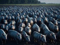 A sizable group of farm pigs. ai generative