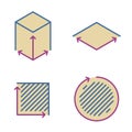 Size, area, square concept icons. Measuring and dimension symbol Royalty Free Stock Photo