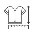 Dimensions and size chart of clothes, measurements