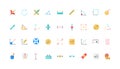 Size, dimension arrows to measure area and angle, width and length color icon set