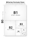 Size of format B paper sheets Royalty Free Stock Photo