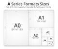 Size of format A paper sheets Royalty Free Stock Photo