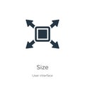 Size icon vector. Trendy flat size icon from user interface collection isolated on white background. Vector illustration can be