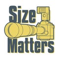 Size Matters. Professional camera with big and long zoom or telephoto lens Royalty Free Stock Photo