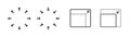 Size scale expand icon or resize maximize minimize window image vector ui interface element graphic set, upscale downscale arrow