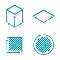 Dimension and measuring icon set. Size, square, area concept symbols.
