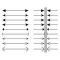 Size and square dimension and measuring linear icon set. Acreage line symbols. Thin contour infographic elements.