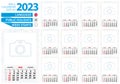 A3 size wall calendar 2023 year with abstract lined background and place for you photo Royalty Free Stock Photo