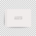 A4 sized mockup of a landscape-oriented magazine or catalogue. Blank sheet of paper. Element for advertising and promotional Royalty Free Stock Photo