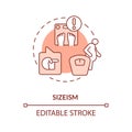 Sizeism red concept icon