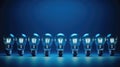 sizes light bulb blue background Royalty Free Stock Photo