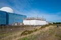 Sizewell, Suffolk, UK - Circa October 2022: Detailed view of the Sizewell-B Nuclear Power Plant.