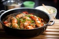 sizzle of sausages in a pan, before plating with mash