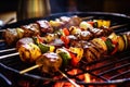 Sizzling Delights: Shashlik Grilling on Barbecue. Generative Ai Royalty Free Stock Photo