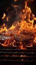 Sizzling flames, Fiery grill ready for some mouthwatering barbecue action