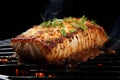 Sizzling Grilled Fish. BBQ Delight for Outdoor Dining