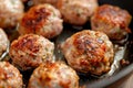 Sizzling Meatballs Close-Up: Perfect for Culinary Guides and Recipe Websites Royalty Free Stock Photo