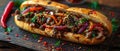 Sizzling Philly Cheesesteak Delight with Peppers and Onions. Concept Food Photography, Philly