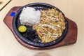 Sizzling sisig, typical meal of Philippin Royalty Free Stock Photo
