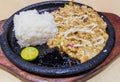 Sizzling sisig, typical meal of Philippin Royalty Free Stock Photo