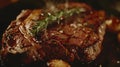 Sizzling Steak Close-Up: Culinary Magnificence