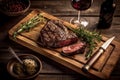 Sizzling Steak, Aromatic Rosemary, Generative AI
