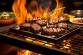 Sizzling steak grill with herbs. Generate ai