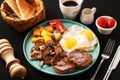 Sizzling Succulent Steak: A Mouthwatering Delight on a Plate Royalty Free Stock Photo