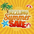 Sizzling summer sale advertising poster design