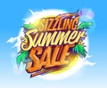 Sizzling summer sale, hot tropical design