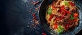 Sizzling Wok: Vermicelli & Meat Feast. Concept Chinese Cuisine, Stir-fry Delights, Noodle Recipes,