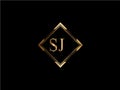 SJ Initial diamond shape Gold color later Logo Design