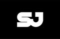 SJ S J black white bold joint letter logo