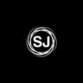 sj Unique abstract geometric logo design Royalty Free Stock Photo