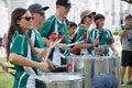 SJI International School Samba Drummers at Saint Patrick's Day in Singapore Royalty Free Stock Photo