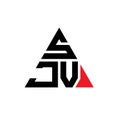 SJV triangle letter logo design with triangle shape. SJV triangle logo design monogram. SJV triangle vector logo template with red Royalty Free Stock Photo
