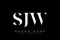 SJW abstract letter logo design Royalty Free Stock Photo