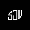 SJW letter logo design on black background. SJW creative initials letter logo concept. SJW letter design Royalty Free Stock Photo