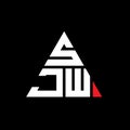SJW triangle letter logo design with triangle shape. SJW triangle logo design monogram. SJW triangle vector logo template with red Royalty Free Stock Photo